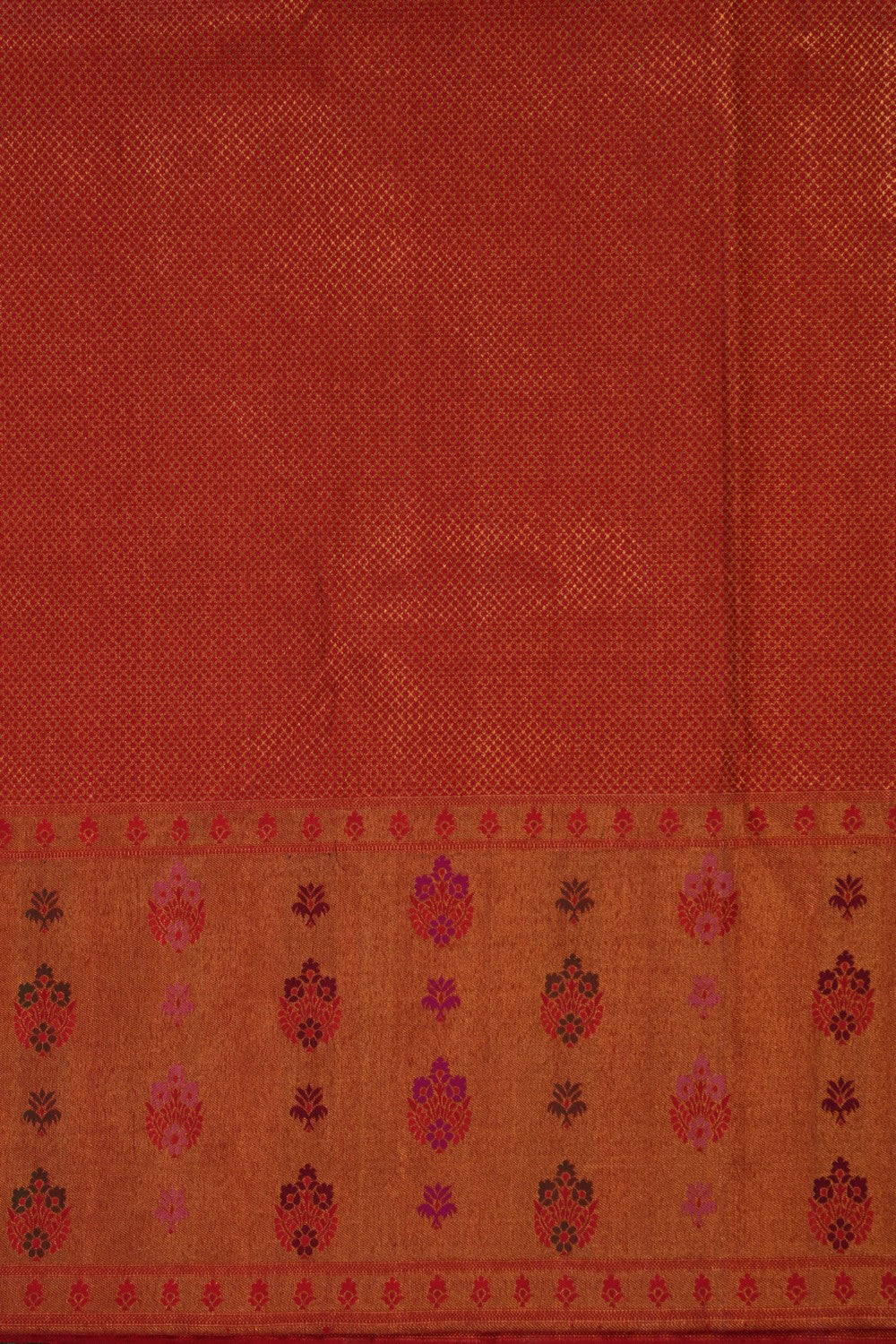 Image of Turquoise Green Floral Kanchipuram Silk Saree